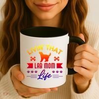 Black Lab Mom Livin That Life Labrador Retriever Great Gift Coffee Mug thumb 3