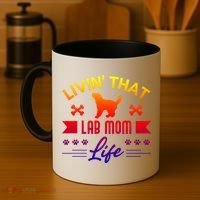 Black Lab Mom Livin That Life Labrador Retriever Great Gift Coffee Mug thumb 4