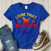Black Lab Mom Livin That Life Labrador Retriever Great Gift Women's T-Shirt thumb 3