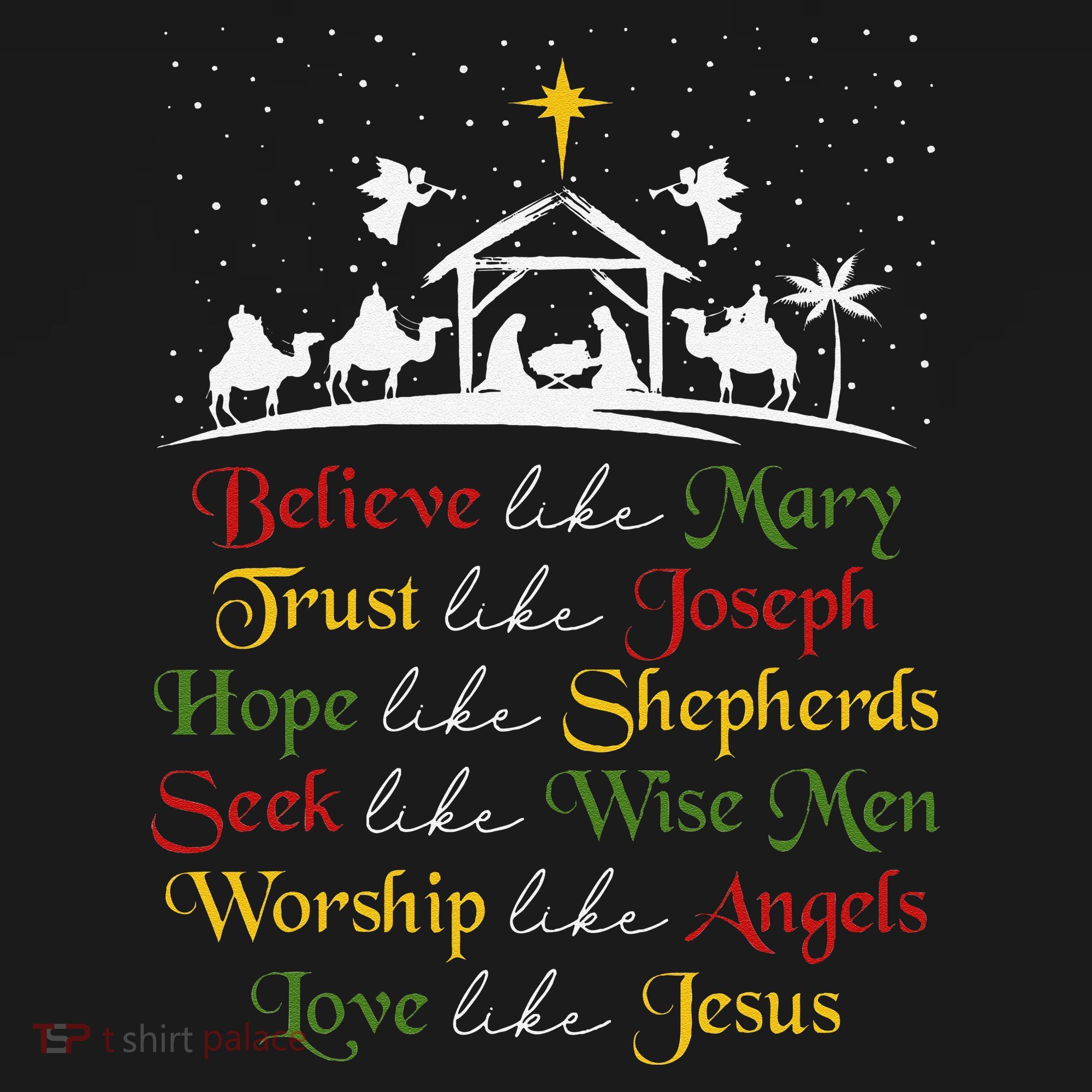 Believe Like Mary Trust Like Joseph Christian Nativity Scene Women's Hoodie