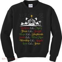 Believe Like Mary Trust Like Joseph Christian Nativity Scene Kids Sweatshirt thumb 0
