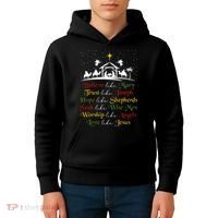 Believe Like Mary Trust Like Joseph Christian Nativity Scene Kids Hoodie thumb 4