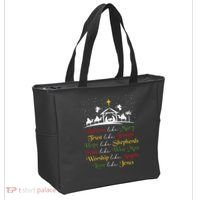 Believe Like Mary Trust Like Joseph Christian Nativity Scene Tote Bag thumb 2