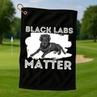 Black Labs Matter Labrador Retriever Lover Dog Owner Golf Towel thumb 1