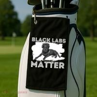Black Labs Matter Labrador Retriever Lover Dog Owner Golf Towel thumb 2