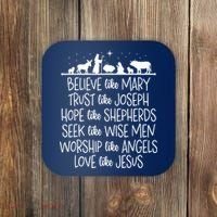Believe Like Mary Trust Like Joseph Praying Christmas Hopes Coaster thumb 0