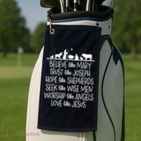 Believe Like Mary Trust Like Joseph Praying Christmas Hopes Golf Towel thumb 2