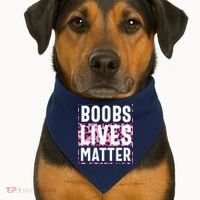 Boobs Lives Matter Breast Cancer USA-Made Doggie Bandana thumb 1