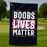 Boobs Lives Matter Breast Cancer Golf Towel thumb 1