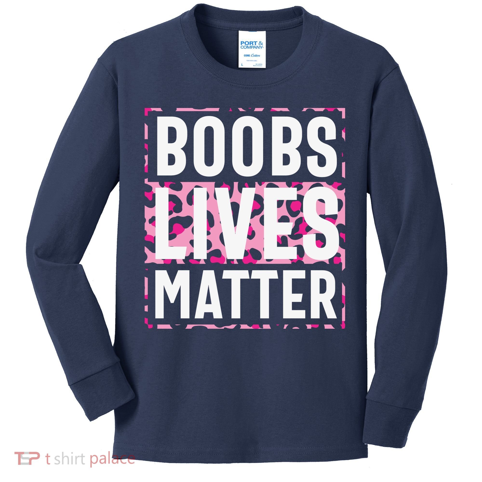 Boobs Lives Matter Breast Cancer Kids Long Sleeve Shirt