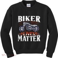 Biker Lives Matter Motorcycle Rider Kids Sweatshirt thumb 0