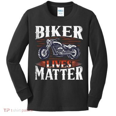 Biker Lives Matter Motorcycle Rider Kids Long Sleeve Shirt