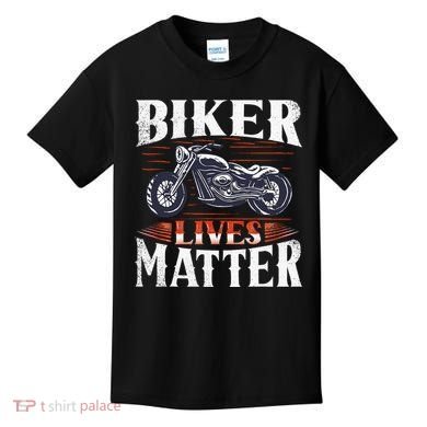 Biker Lives Matter Motorcycle Rider Kids T-Shirt