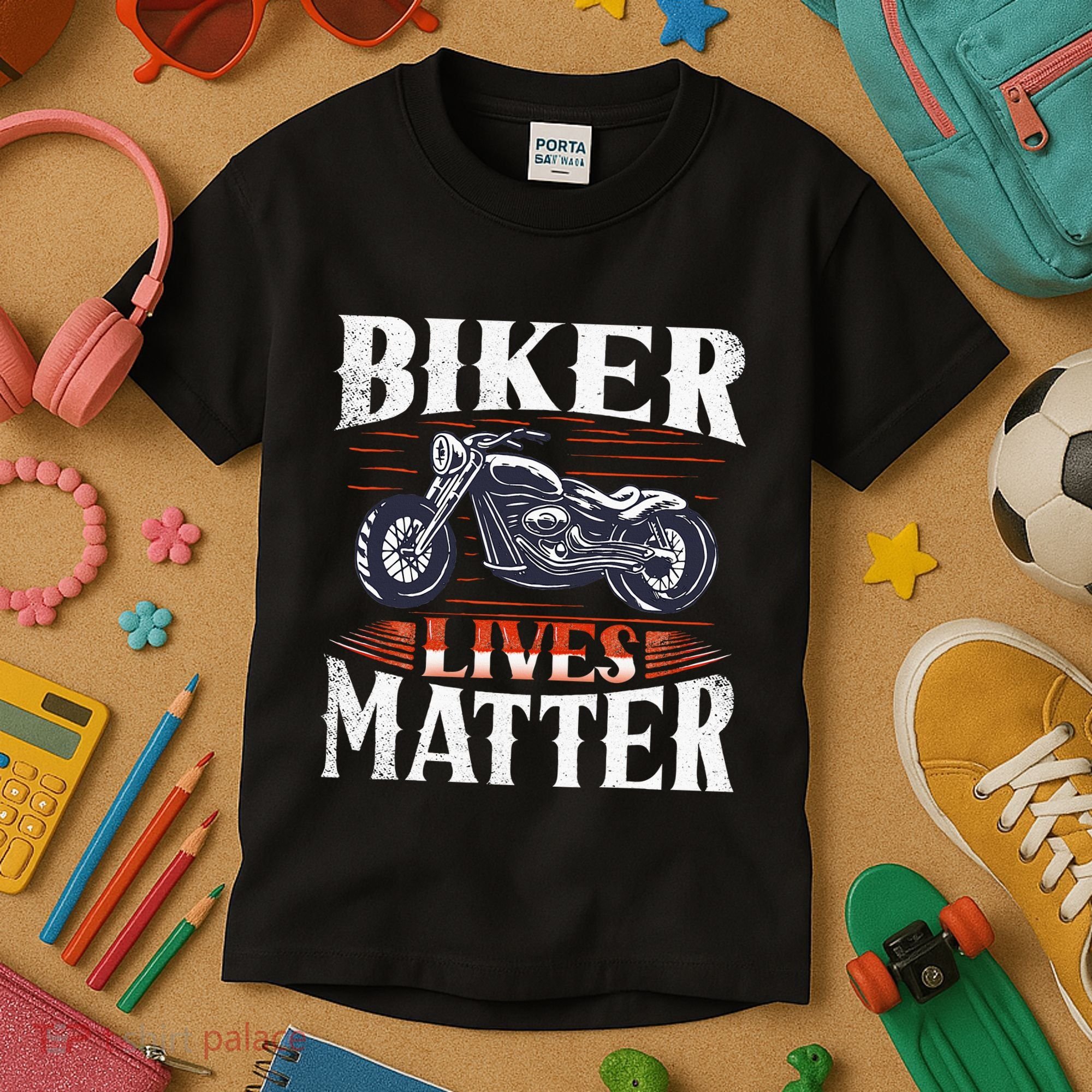 Biker Lives Matter Motorcycle Rider Kids T-Shirt