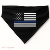 Blue Lives Matter Flag USA-Made Doggie Bandana thumb 0