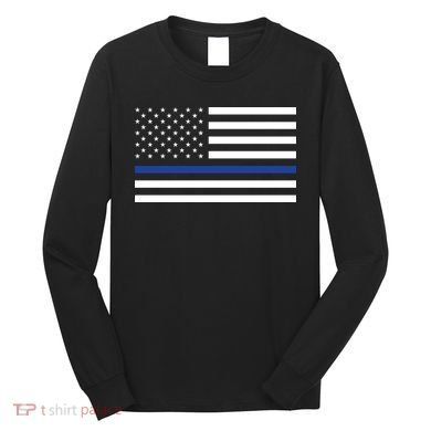 Blue Lives Matter Flag Long Sleeve Shirt