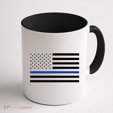 Blue Lives Matter Flag Coffee Mug back