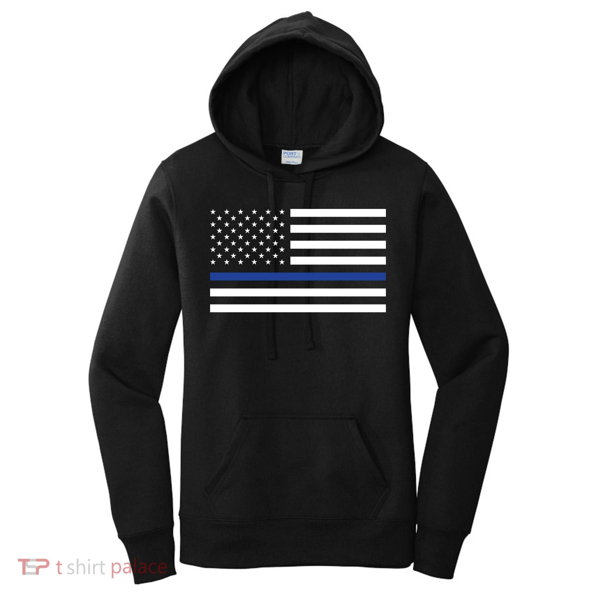 Blue Lives Matter Flag Women's Hoodie
