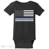 Blue Lives Matter Flag Baby Bodysuit thumb 0