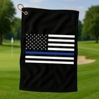 Blue Lives Matter Flag Golf Towel thumb 1