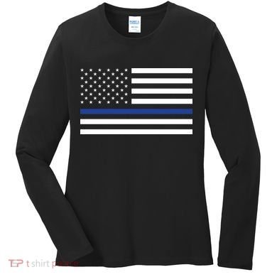 Blue Lives Matter Flag Women's Long Sleeve Shirt