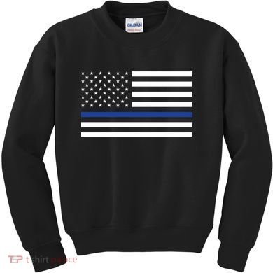 Blue Lives Matter Flag Kids Sweatshirt
