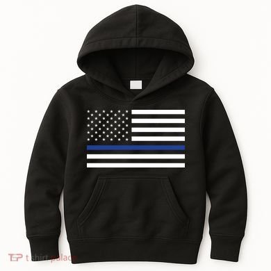 Blue Lives Matter Flag Kids Hoodie