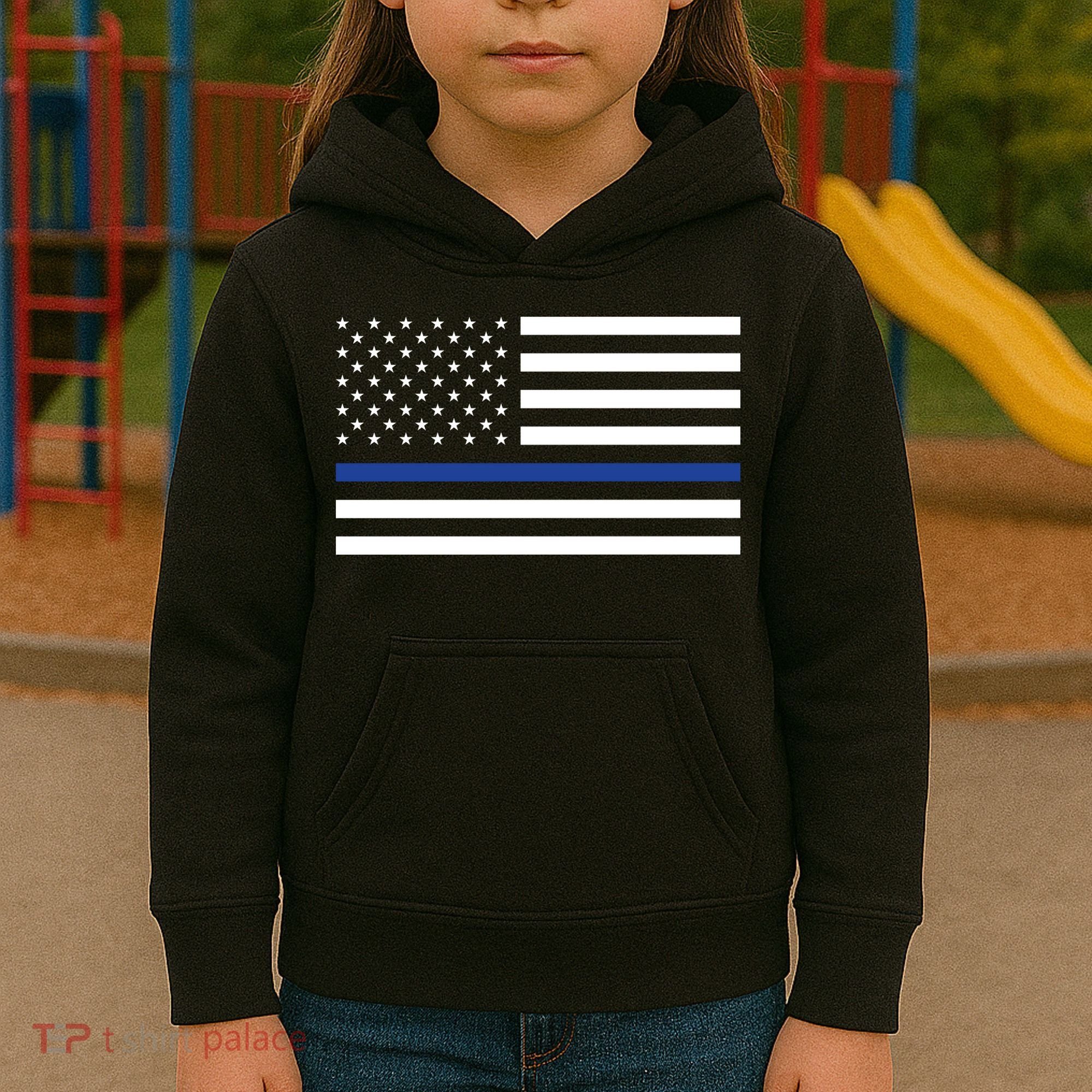 Blue Lives Matter Flag Kids Hoodie