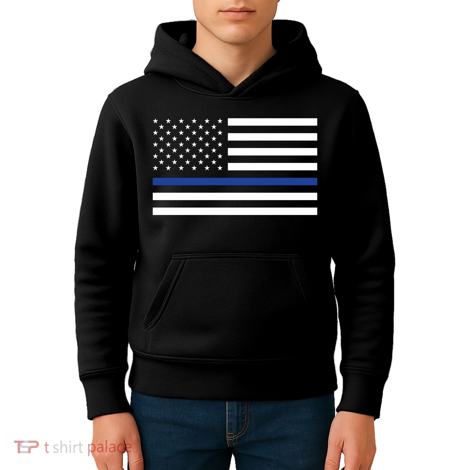 Blue Lives Matter Flag Kids Hoodie