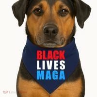 Black Lives MAGA Black Conservative Republican ProTrump USA-Made Doggie Bandana thumb 1