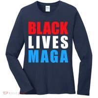 Black Lives MAGA Black Conservative Republican ProTrump Women's Long Sleeve Shirt thumb 0