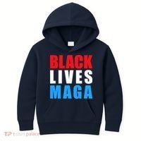 Black Lives MAGA Black Conservative Republican ProTrump Kids Hoodie thumb 0