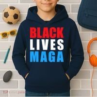 Black Lives MAGA Black Conservative Republican ProTrump Kids Hoodie thumb 2