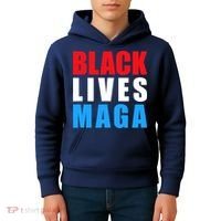 Black Lives MAGA Black Conservative Republican ProTrump Kids Hoodie thumb 4