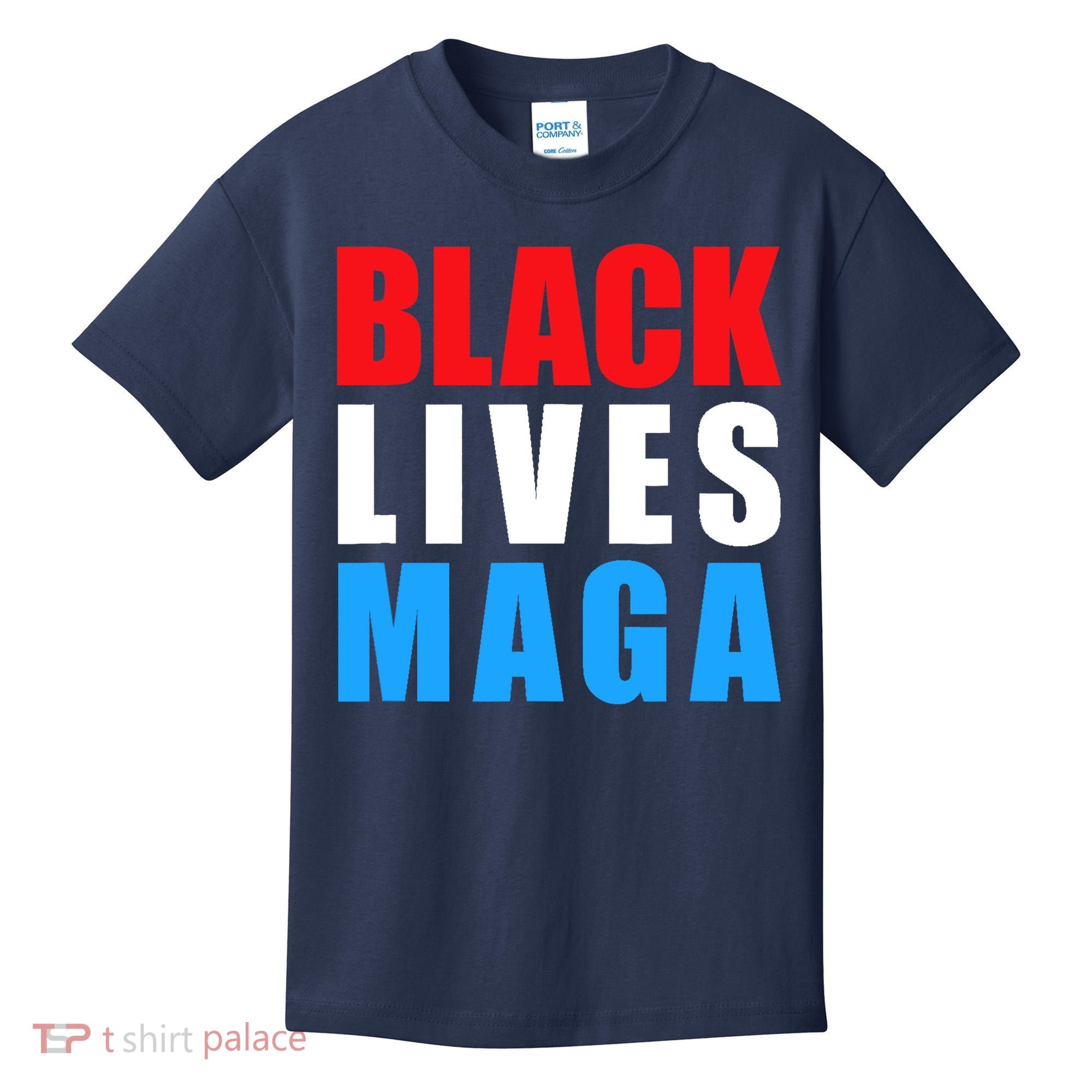 Black Lives MAGA Black Conservative Republican ProTrump Kids T-Shirt