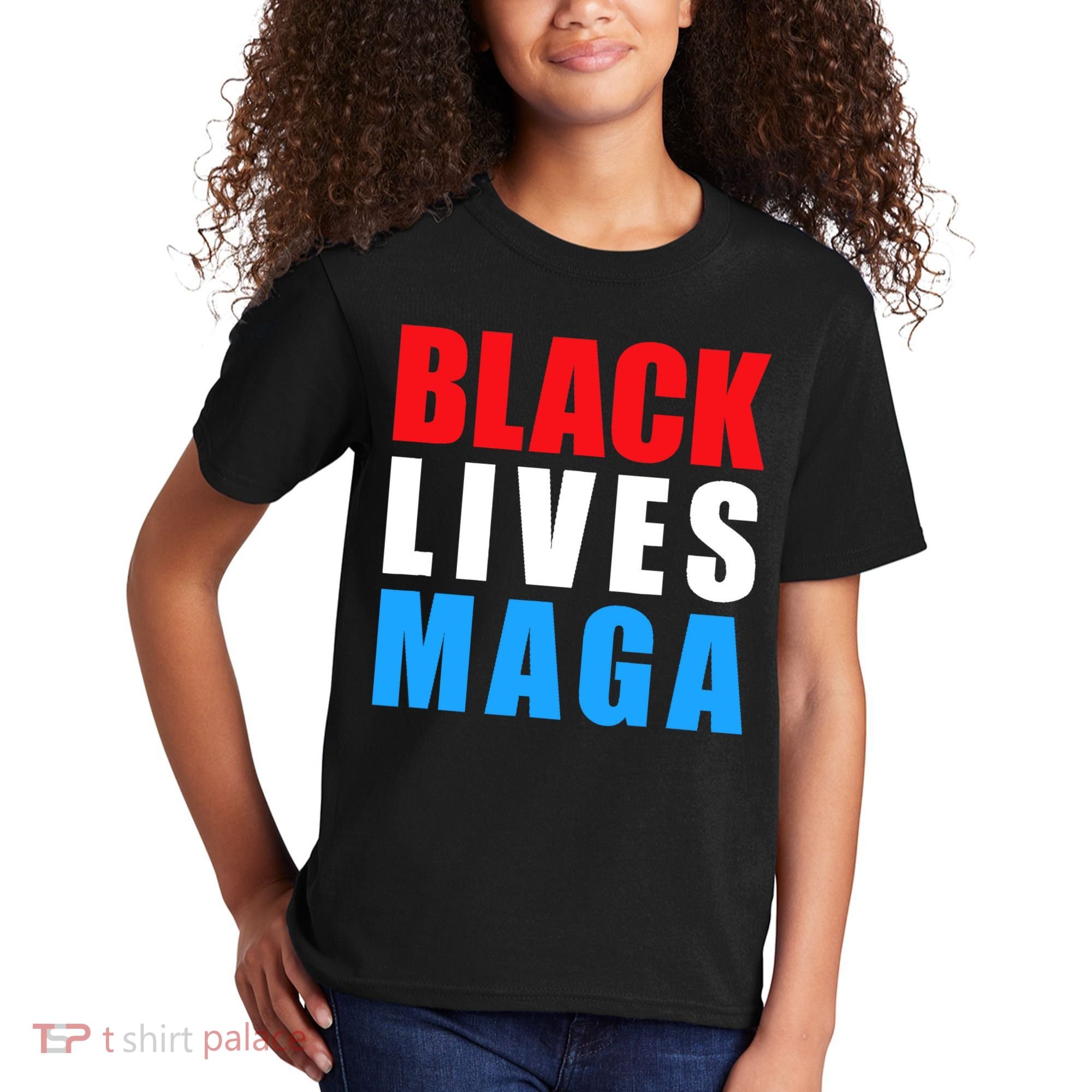 Black Lives MAGA Black Conservative Republican ProTrump Kids T-Shirt