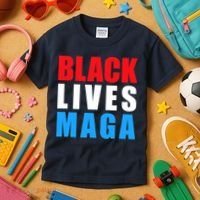 Black Lives MAGA Black Conservative Republican ProTrump Kids T-Shirt thumb 3