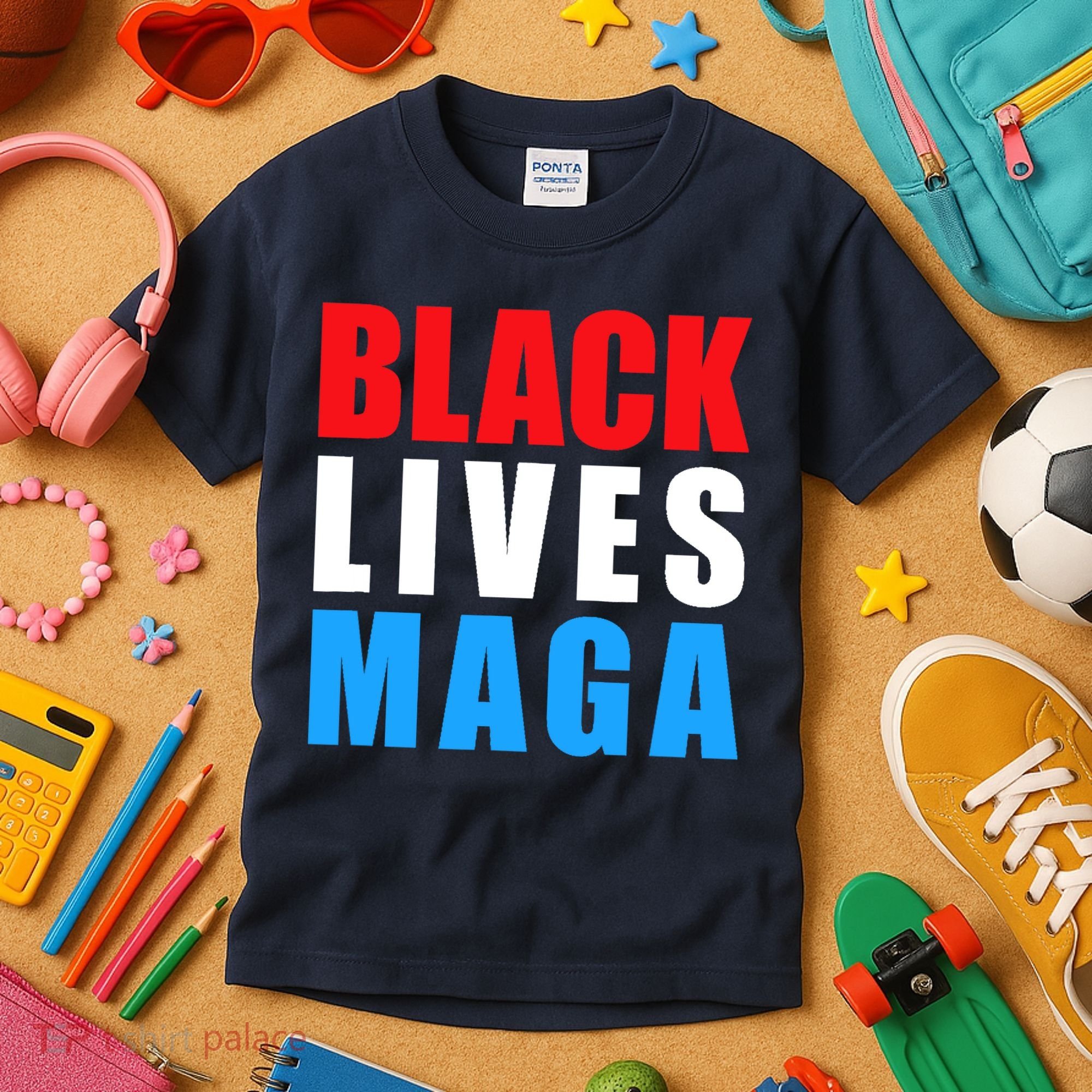 Black Lives MAGA Black Conservative Republican ProTrump Kids T-Shirt