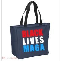 Black Lives MAGA Black Conservative Republican ProTrump Tote Bag thumb 2