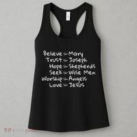 Believe Like Mary And Trust Like Joseph Christmas Women's Tank Top thumb 3