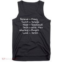 Believe Like Mary And Trust Like Joseph Christmas Tank Top thumb 0