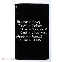 Believe Like Mary And Trust Like Joseph Christmas Golf Towel thumb 0