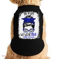 Bleached Leopard Messy Bun In May We Wear Blue ALS Awareness Doggie Tank thumb 0