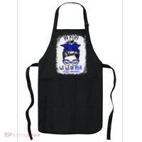 Bleached Leopard Messy Bun In May We Wear Blue ALS Awareness Apron thumb 0