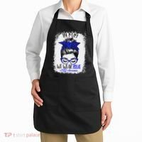 Bleached Leopard Messy Bun In May We Wear Blue ALS Awareness Apron thumb 2