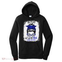 Bleached Leopard Messy Bun In May We Wear Blue ALS Awareness Women's Hoodie thumb 0