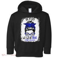 Bleached Leopard Messy Bun In May We Wear Blue ALS Awareness Toddler Hoodie thumb 0