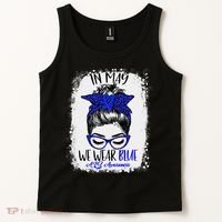 Bleached Leopard Messy Bun In May We Wear Blue ALS Awareness Tank Top thumb 2