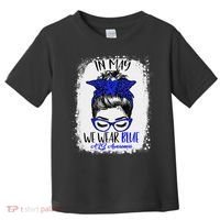 Bleached Leopard Messy Bun In May We Wear Blue ALS Awareness Toddler T-Shirt thumb 0