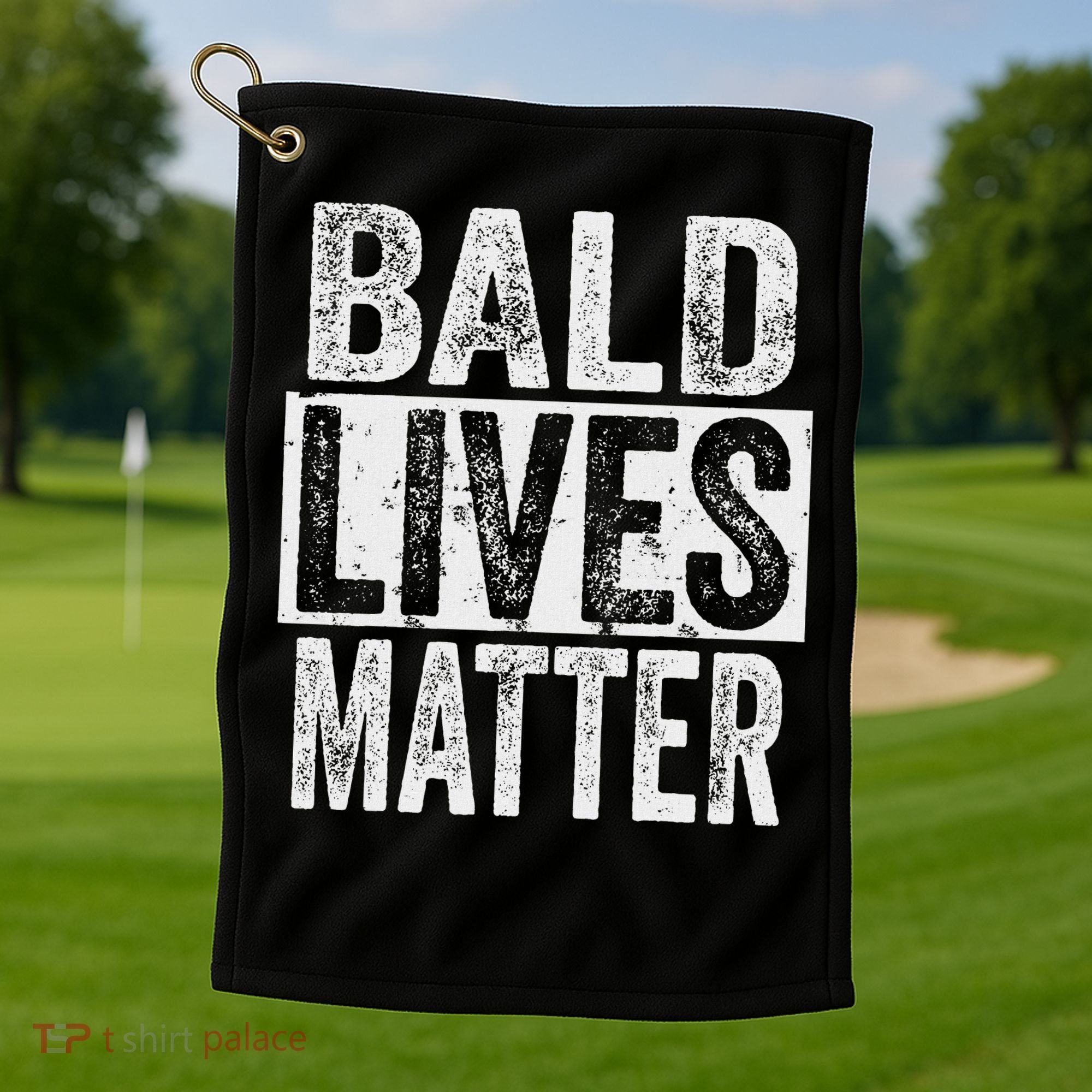 Bald Lives Matter  Funny Bald Is Beautifu Golf Towel